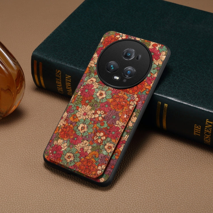 For Honor Magic5 Pro Dual Card Slot Holder Phone Case(Summer Red)