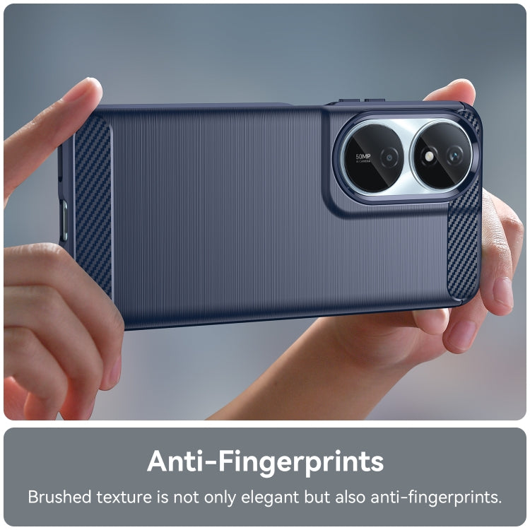 For Honor 90 Smart Carbon Fiber Brushed Texture TPU Phone Case(Blue)