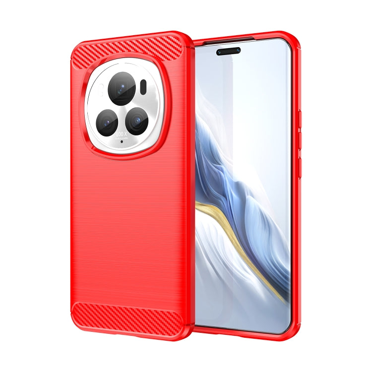 For Honor Magic 6 Pro Carbon Fiber Brushed Texture TPU Phone Case(Red)