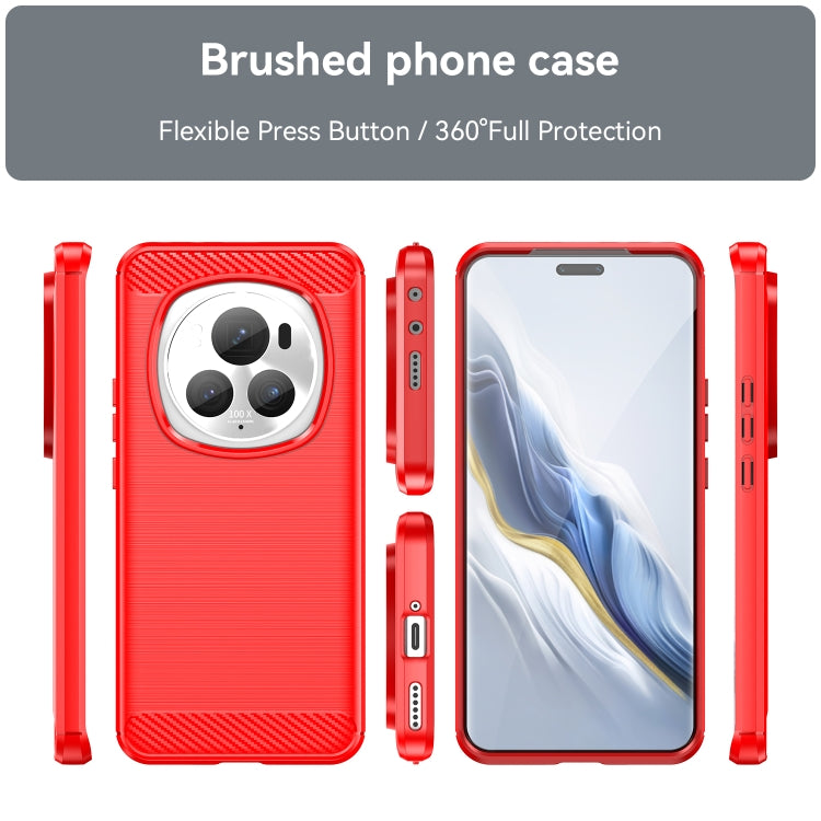 For Honor Magic 6 Pro Carbon Fiber Brushed Texture TPU Phone Case(Red)