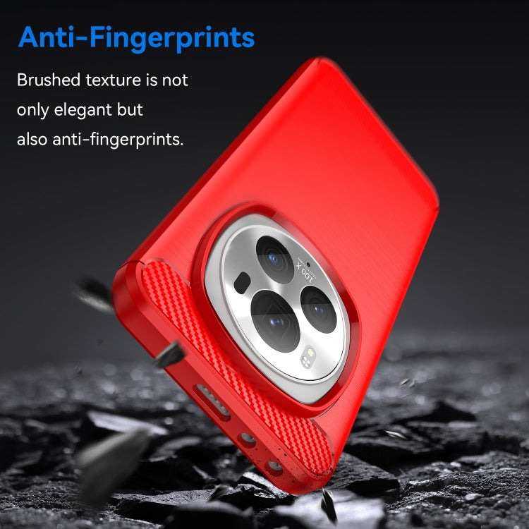 For Honor Magic 6 Pro Carbon Fiber Brushed Texture TPU Phone Case(Red)