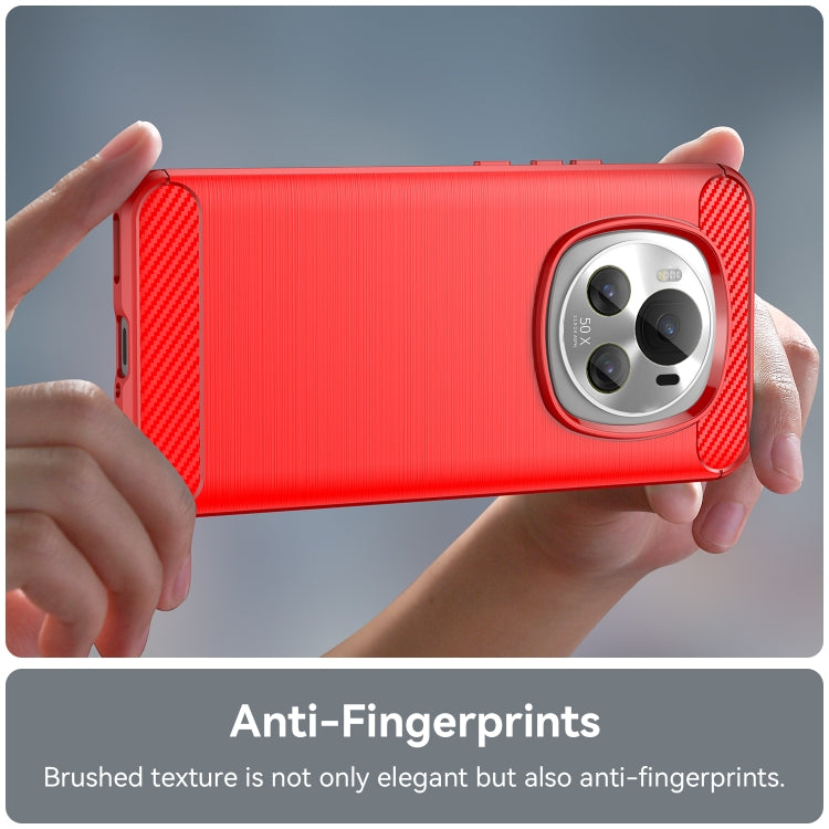 For Honor Magic 6 Pro Carbon Fiber Brushed Texture TPU Phone Case(Red)