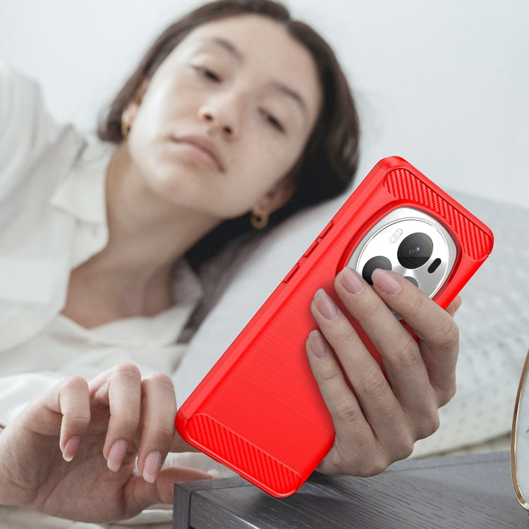 For Honor Magic 6 Pro Carbon Fiber Brushed Texture TPU Phone Case(Red)
