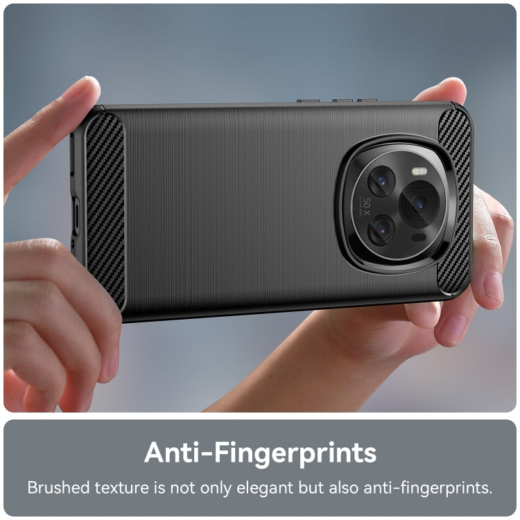 For Honor Magic 6 Carbon Fiber Brushed Texture TPU Phone Case(Black)