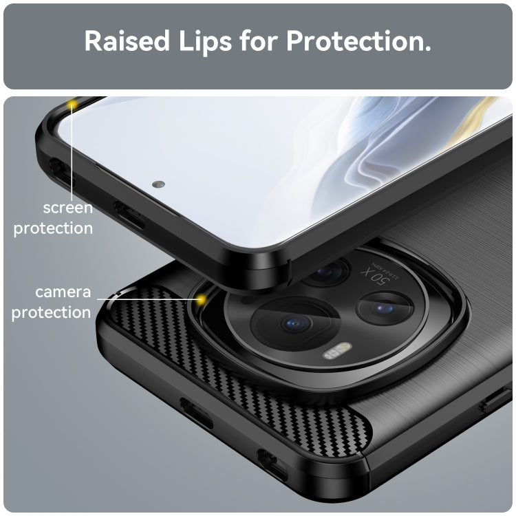 For Honor Magic 6 Carbon Fiber Brushed Texture TPU Phone Case(Black)