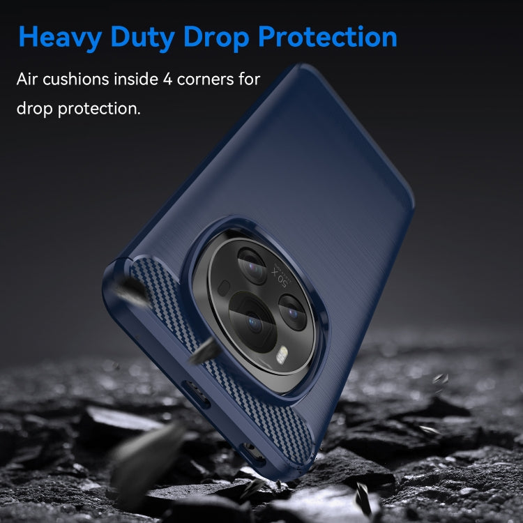 For Honor Magic 6 Carbon Fiber Brushed Texture TPU Phone Case(Blue)