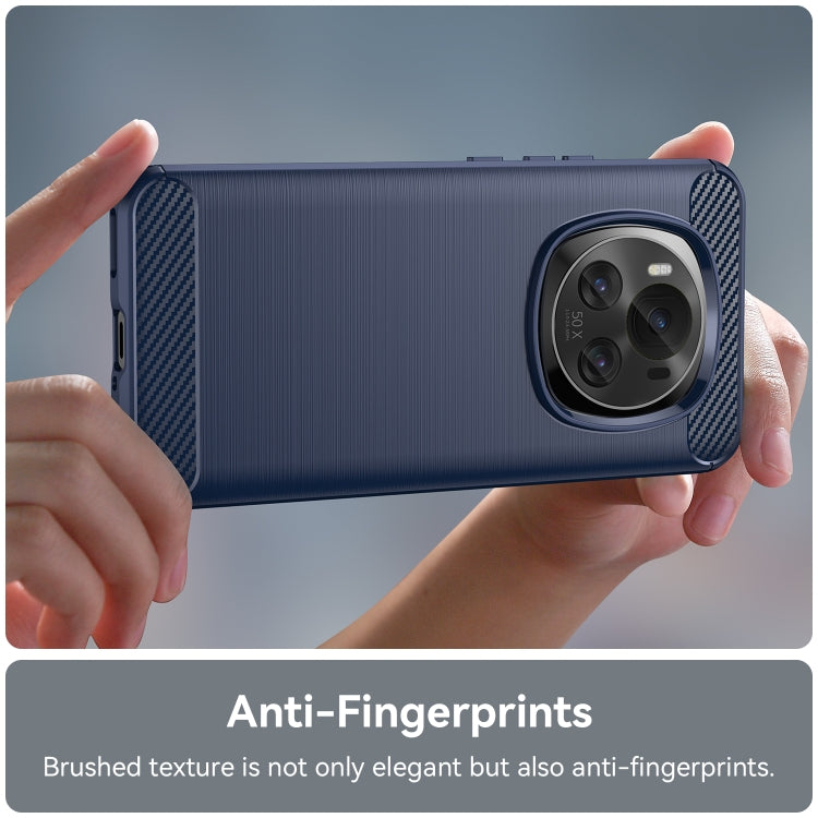 For Honor Magic 6 Carbon Fiber Brushed Texture TPU Phone Case(Blue)