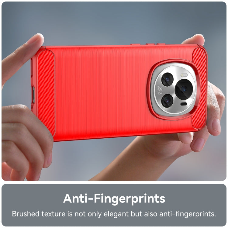 For Honor Magic 6 Carbon Fiber Brushed Texture TPU Phone Case(Red)