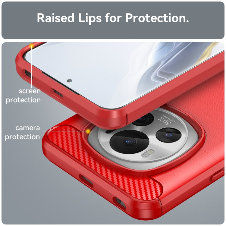 For Honor Magic 6 Carbon Fiber Brushed Texture TPU Phone Case(Red)