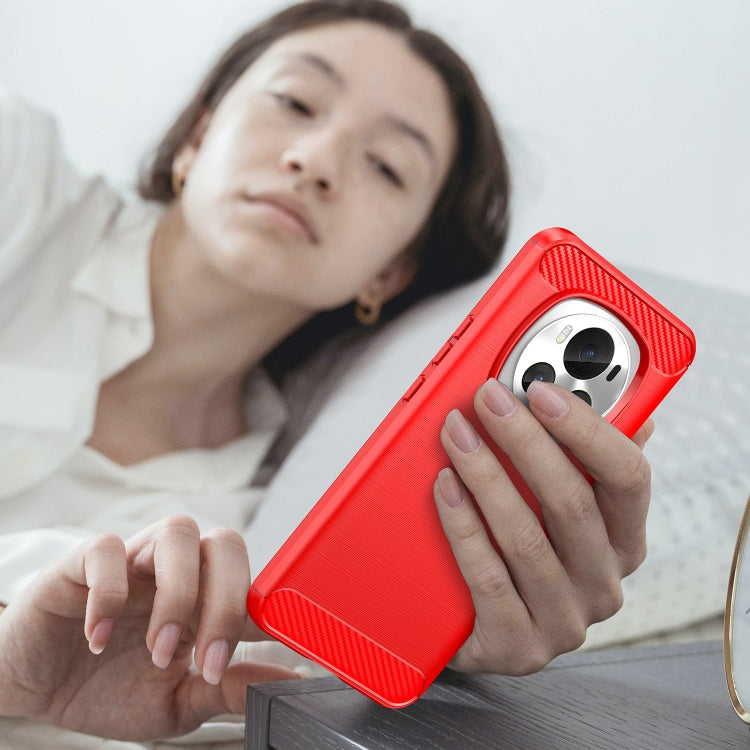 For Honor Magic 6 Carbon Fiber Brushed Texture TPU Phone Case(Red)