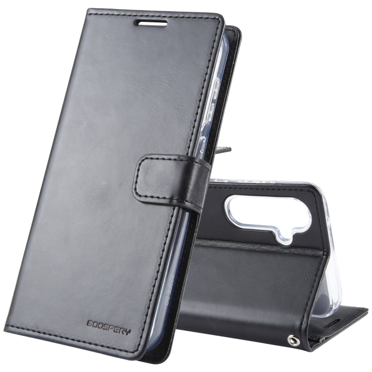 For Samsung Galaxy S24 5G GOOSPERY BLUE MOON Crazy Horse Texture Leather Phone Case(Black)