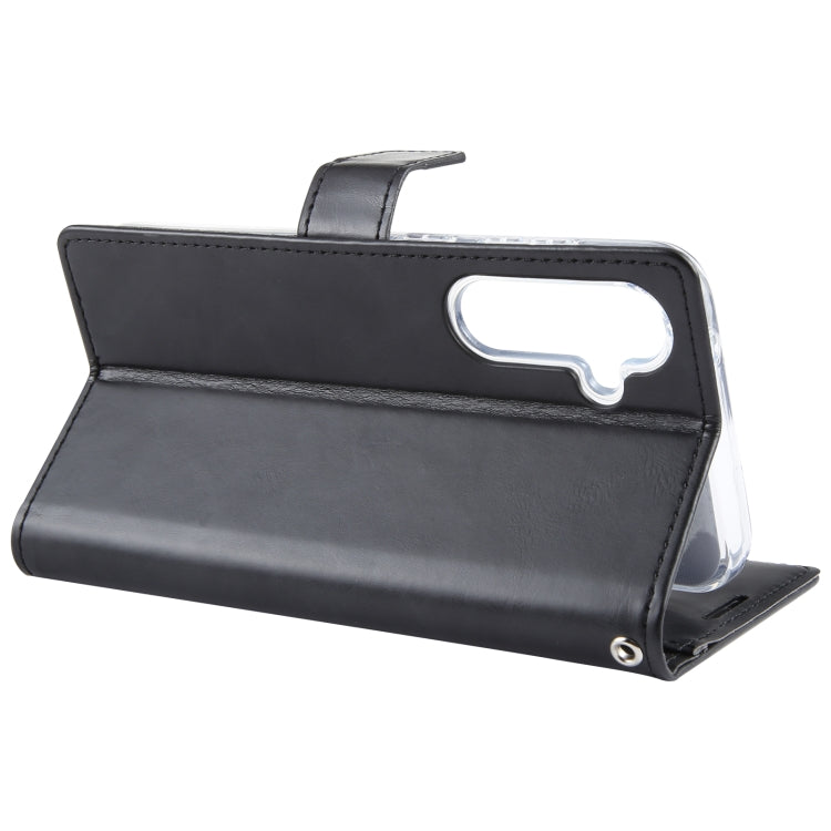 For Samsung Galaxy S24 5G GOOSPERY BLUE MOON Crazy Horse Texture Leather Phone Case(Black)