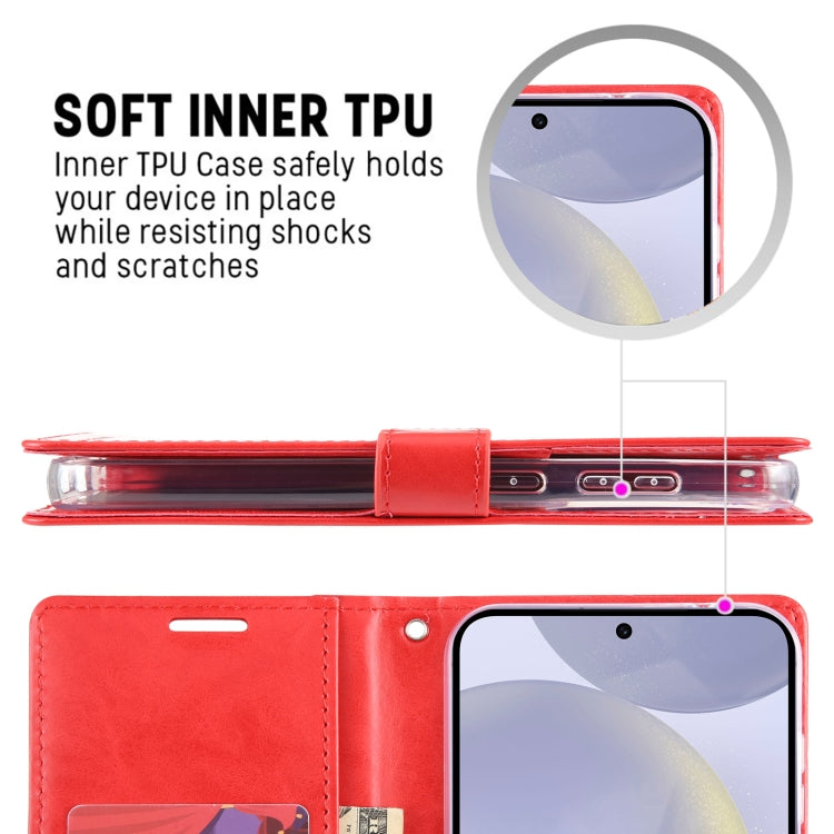 For Samsung Galaxy S24 5G GOOSPERY BLUE MOON Crazy Horse Texture Leather Phone Case(Black)