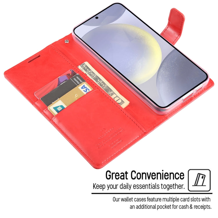 For Samsung Galaxy S24 5G GOOSPERY BLUE MOON Crazy Horse Texture Leather Phone Case(Dark Blue)