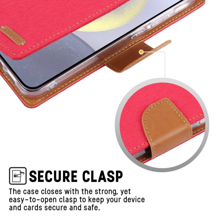 For Samsung Galaxy S24 5G GOOSPERY CANVAS DIARY Fabric Texture Flip Leather Phone Case(Black)