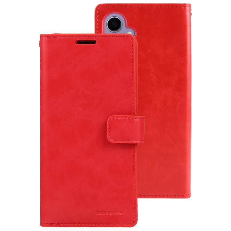 For Samsung Galaxy S24 5G GOOSPERY MANSOOR DIARY 9 Card Slots Leather Phone Case(Red)