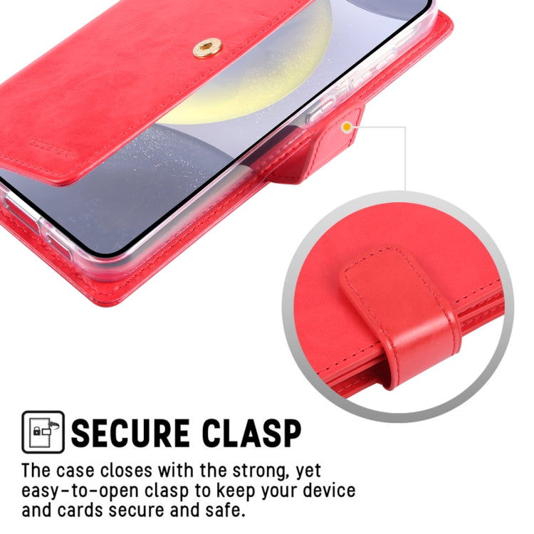 For Samsung Galaxy S24 5G GOOSPERY MANSOOR DIARY 9 Card Slots Leather Phone Case(Rose Red)