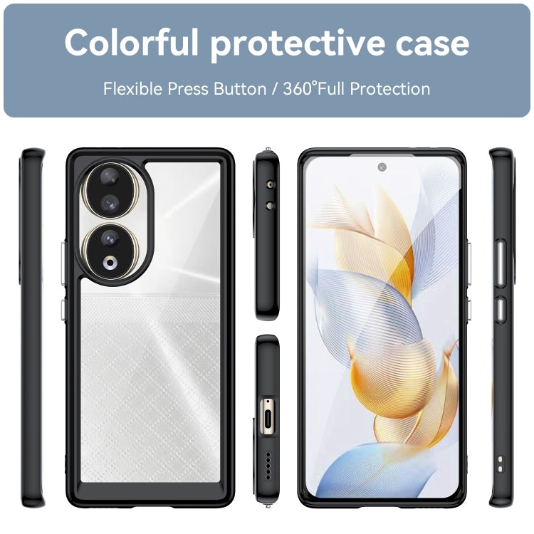 For Honor 90 Colorful Series Acrylic Hybrid TPU Phone Case(Black)