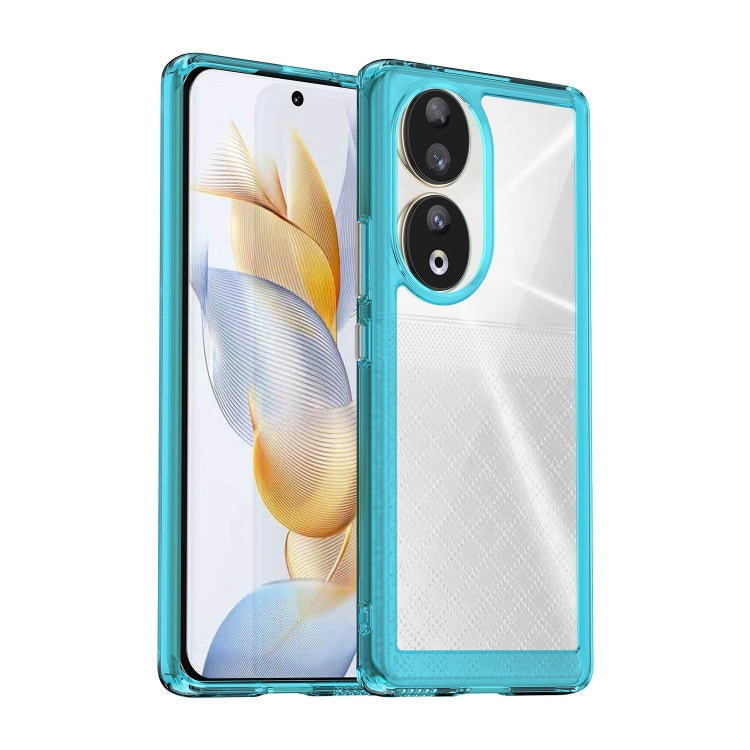 For Honor 90 Colorful Series Acrylic Hybrid TPU Phone Case(Transparent Blue)