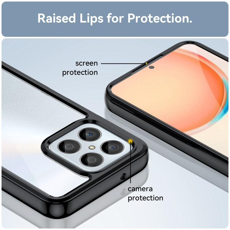 For Honor 70 Lite Colorful Series Acrylic Hybrid TPU Phone Case(Black)