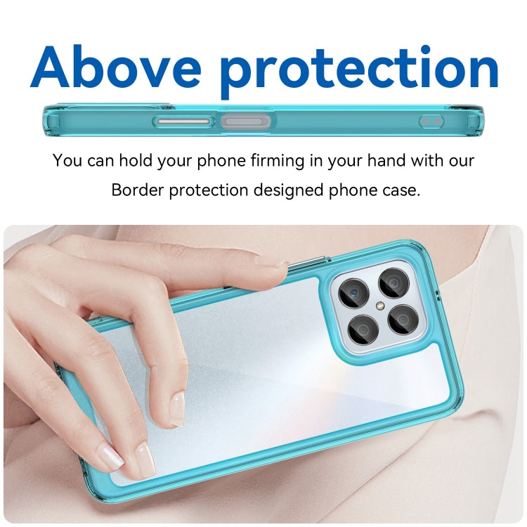 For Honor Play6C Colorful Series Acrylic Hybrid TPU Phone Case(Transparent Blue)