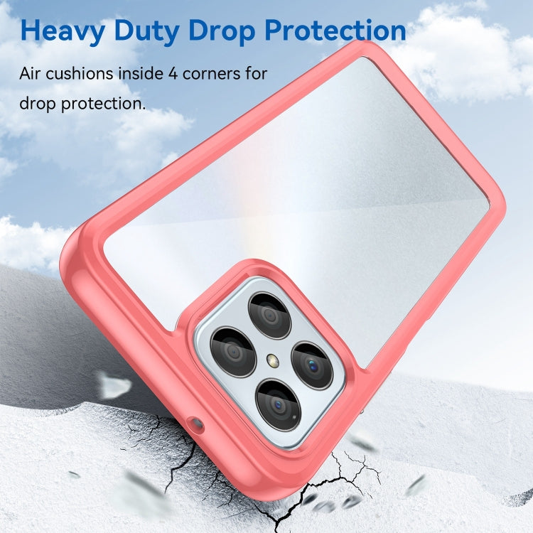 For Honor X6 4G Colorful Series Acrylic Hybrid TPU Phone Case(Red)