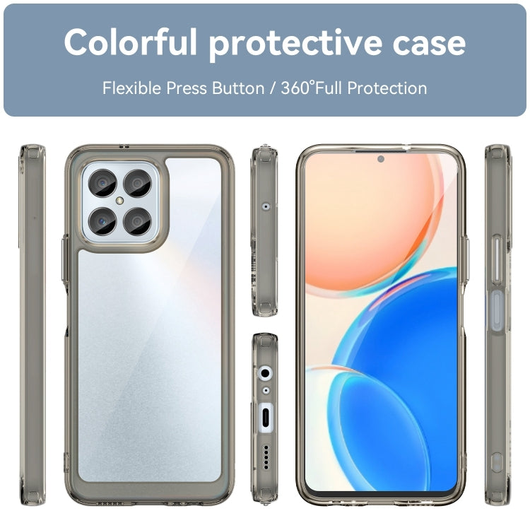 For Honor X6 4G Colorful Series Acrylic Hybrid TPU Phone Case(Transparent Grey)