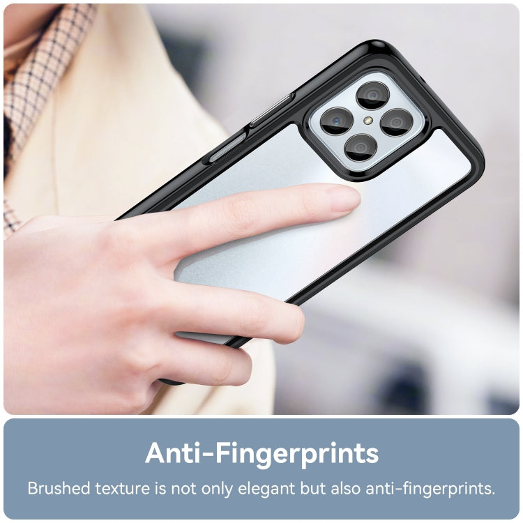 For Honor X6 5G Colorful Series Acrylic Hybrid TPU Phone Case(Black)