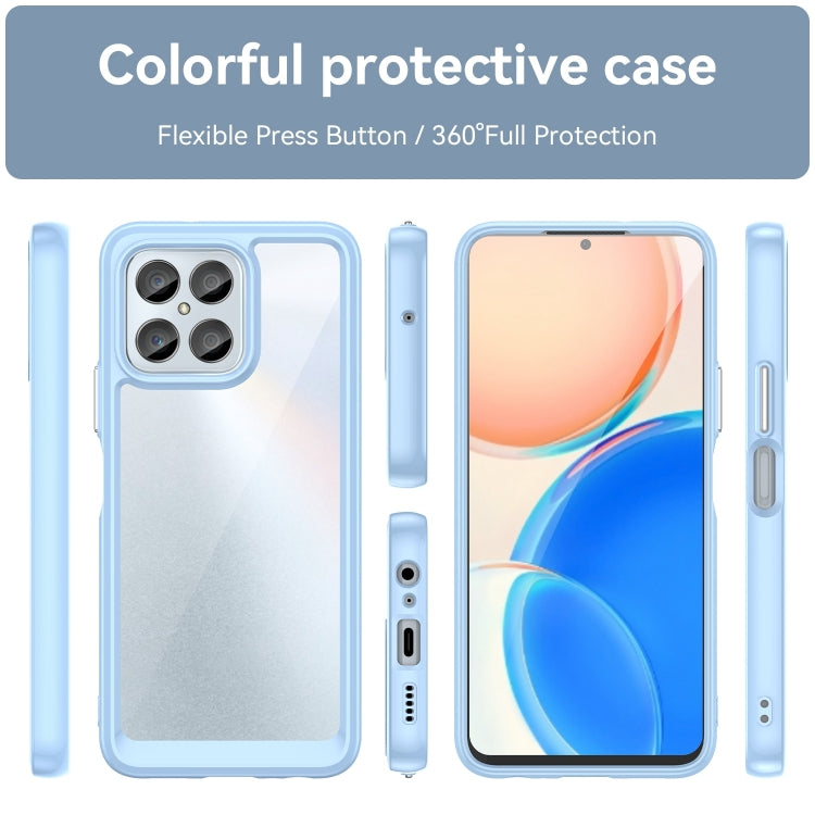 For Honor X6 5G Colorful Series Acrylic Hybrid TPU Phone Case(Blue)
