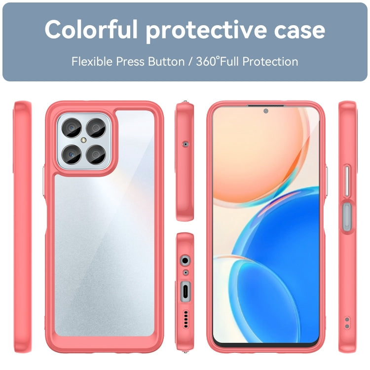 For Honor X6 5G Colorful Series Acrylic Hybrid TPU Phone Case(Red)