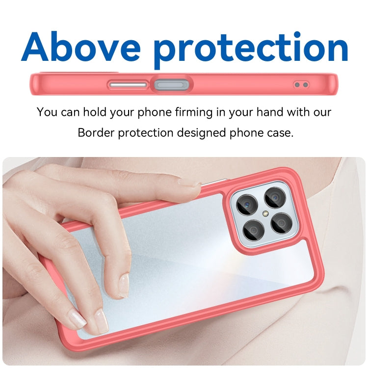 For Honor X6 5G Colorful Series Acrylic Hybrid TPU Phone Case(Red)