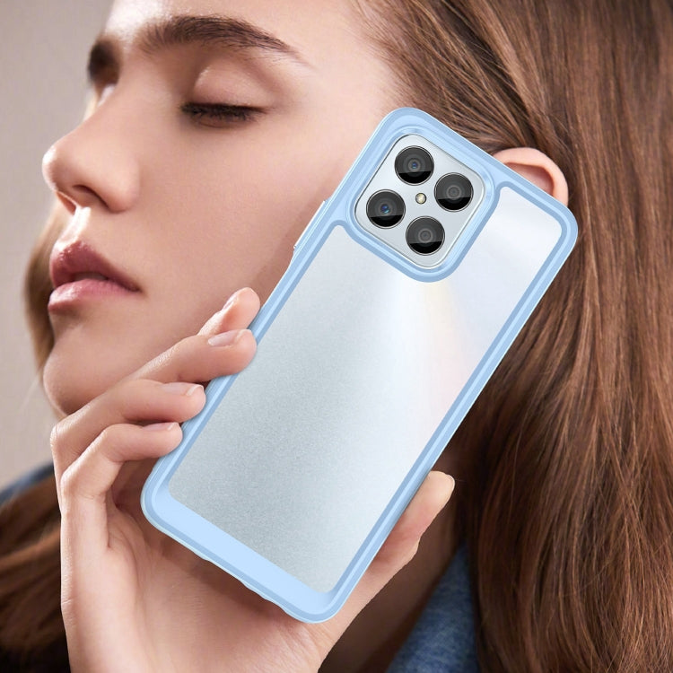 For Honor X8 5G Colorful Series Acrylic Hybrid TPU Phone Case(Blue)