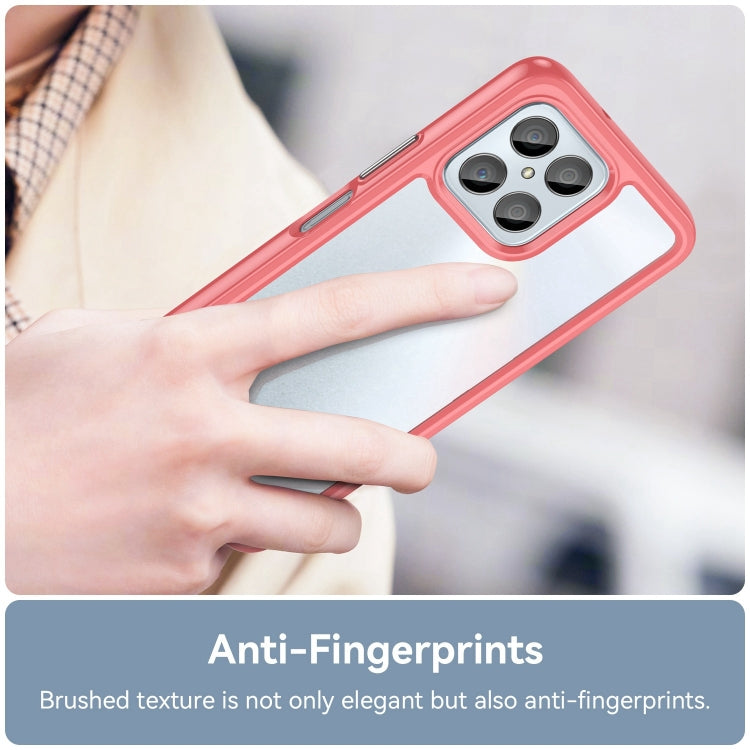 For Honor X8 5G Colorful Series Acrylic Hybrid TPU Phone Case(Red)