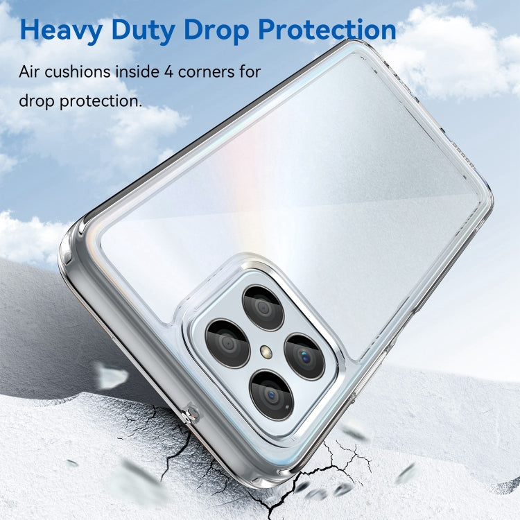 For Honor X8 5G Colorful Series Acrylic Hybrid TPU Phone Case(Transparent)