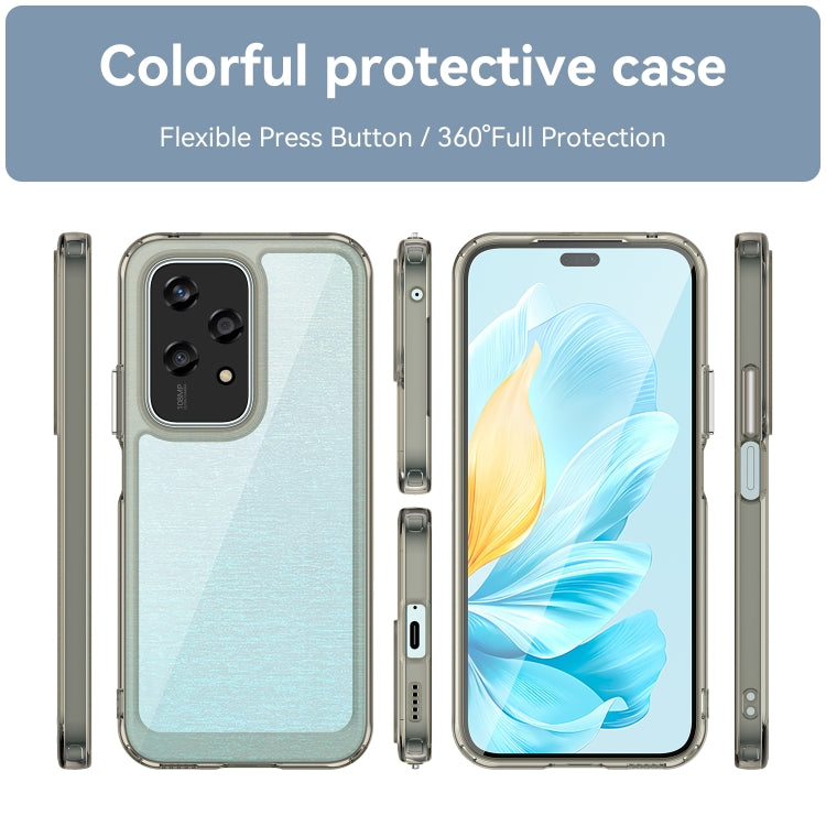 For Honor 200 Lite 5G Global Colorful Series Acrylic Hybrid TPU Phone Case(Transparent Grey)