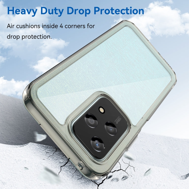 For Honor 200 Lite 5G Global Colorful Series Acrylic Hybrid TPU Phone Case(Transparent Grey)