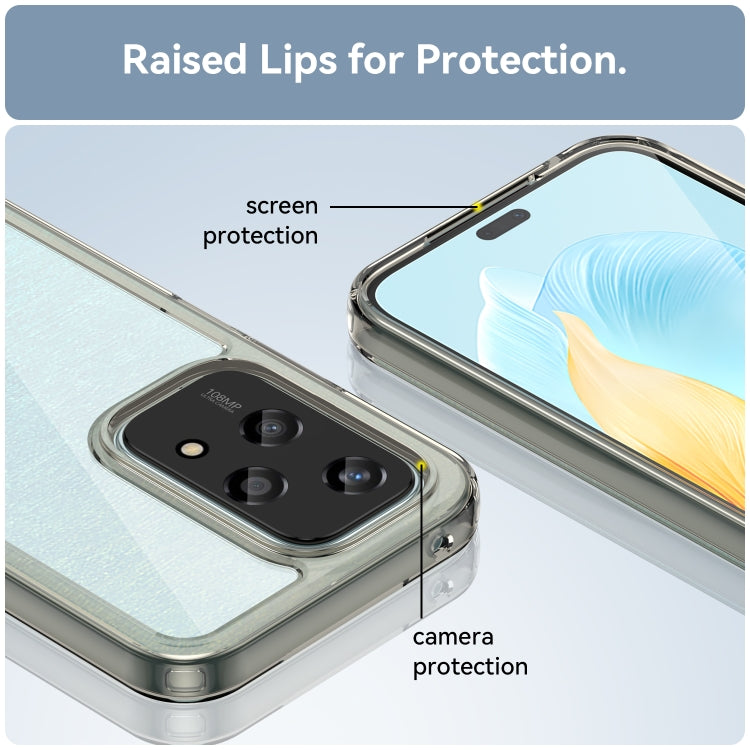 For Honor 200 Lite 5G Global Colorful Series Acrylic Hybrid TPU Phone Case(Transparent Grey)