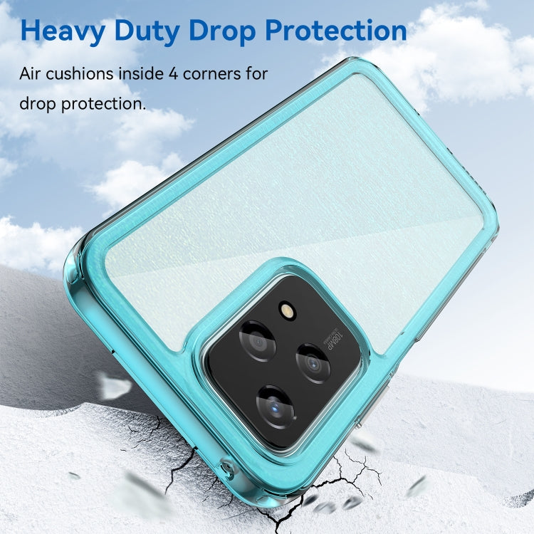 For Honor 200 Lite 5G Global Colorful Series Acrylic Hybrid TPU Phone Case(Transparent Blue)