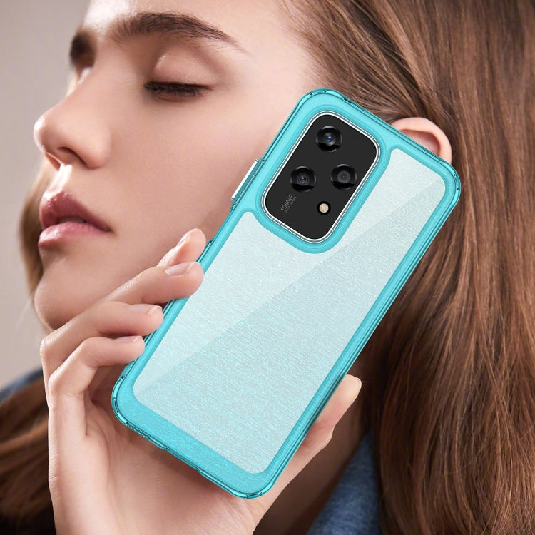 For Honor 200 Lite 5G Global Colorful Series Acrylic Hybrid TPU Phone Case(Transparent Blue)
