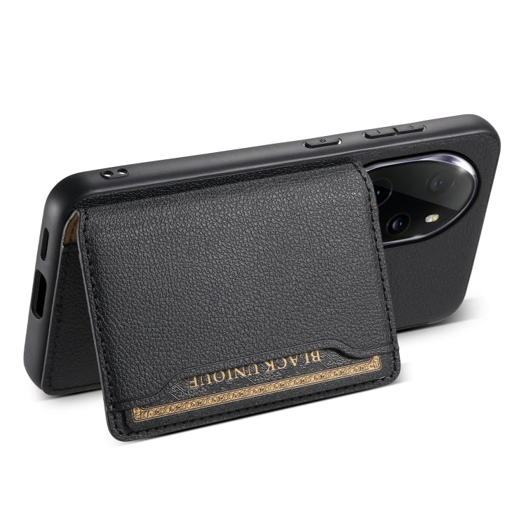 For Honor 100 Pro Calf Texture Card Bag Design Full Coverage Phone Case(Black)