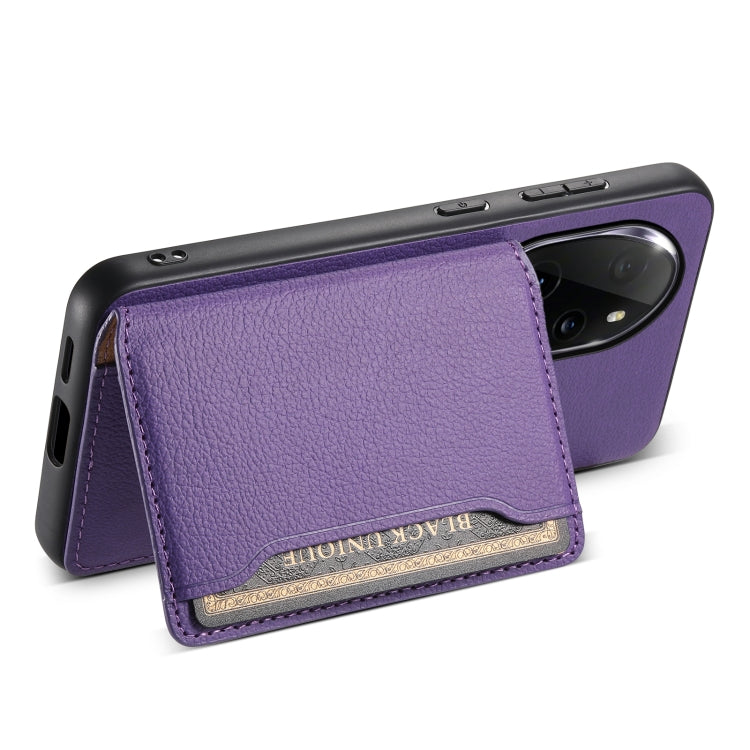 For Honor 100 Pro Calf Texture Card Bag Design Full Coverage Phone Case(Purple)