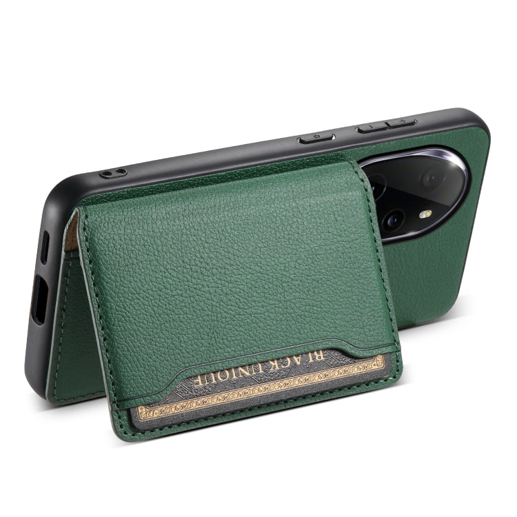For Honor 100 Pro Calf Texture Card Bag Design Full Coverage Phone Case(Green)