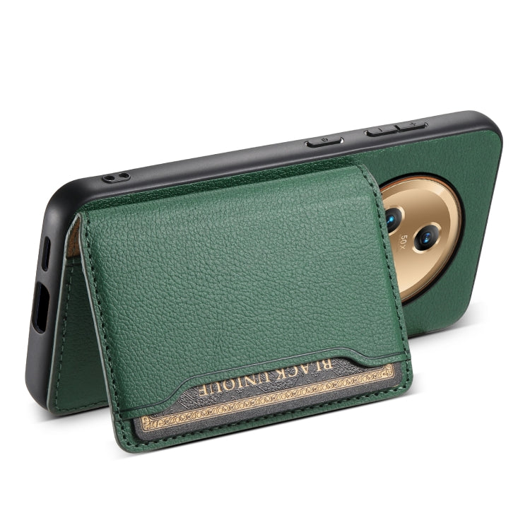 For Honor Magic5 Calf Texture Card Bag Design Full Coverage Phone Case(Green)
