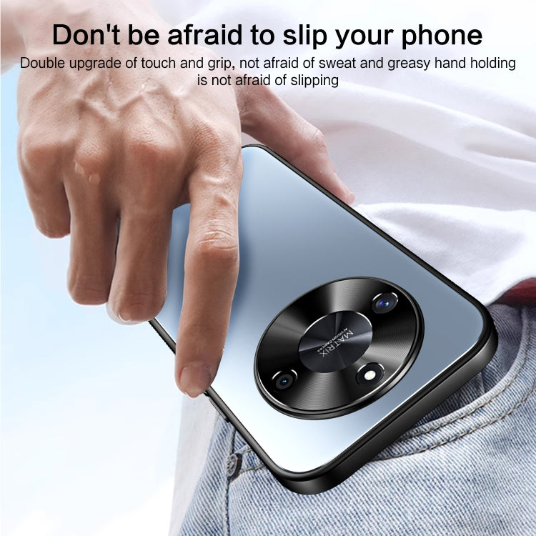 For Honor X50 R-JUST RJ-61 Electroplating Frosted TPU + PC Phone Case with Holder(Silver)