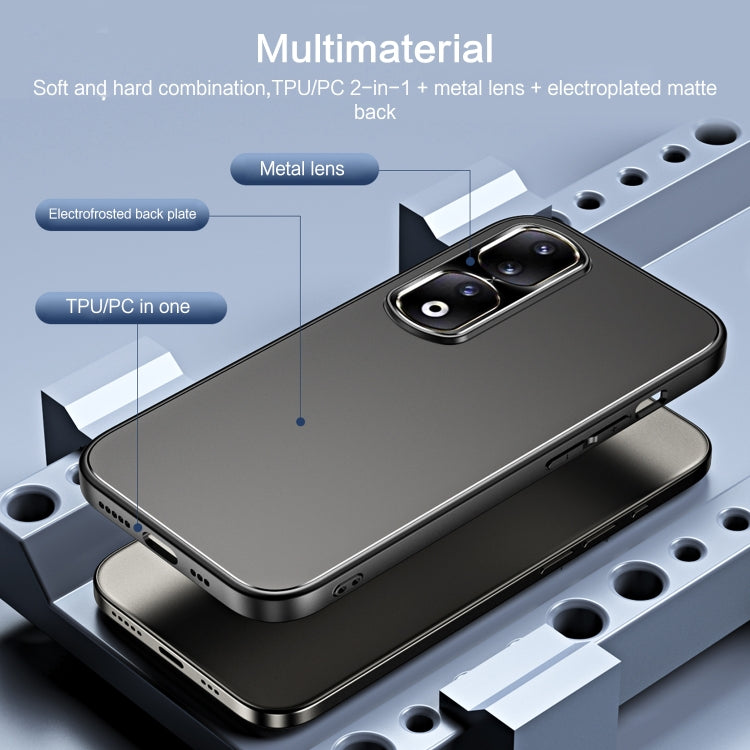 For Honor 90 Pro R-JUST RJ-61 Electroplating Frosted TPU + PC Phone Case with Holder(Silver)