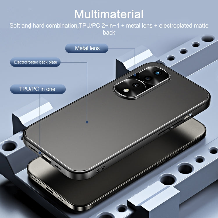 For Honor 70 Pro R-JUST RJ-61 Electroplating Frosted TPU + PC Phone Case with Holder(Silver)