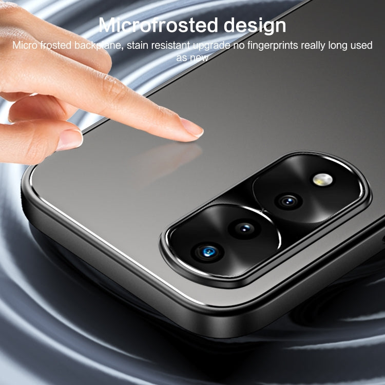 For Honor 70 Pro R-JUST RJ-61 Electroplating Frosted TPU + PC Phone Case with Holder(Silver)