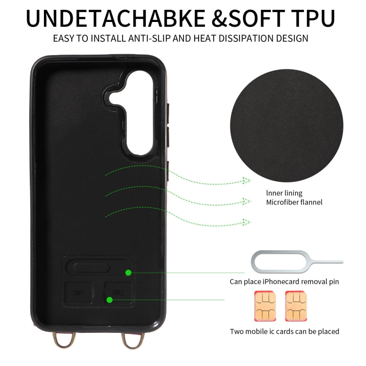 For Samsung Galaxy S24 5G Crossbodys Wallet Bag Ring Holder Leather Phone Case(Red)