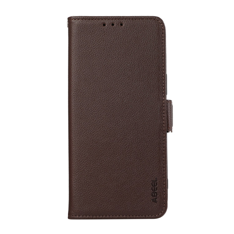 For Samsung Galaxy S24 5G ABEEL Side-Magnetic Litchi Pattern Leather RFID Phone Case(Brown)