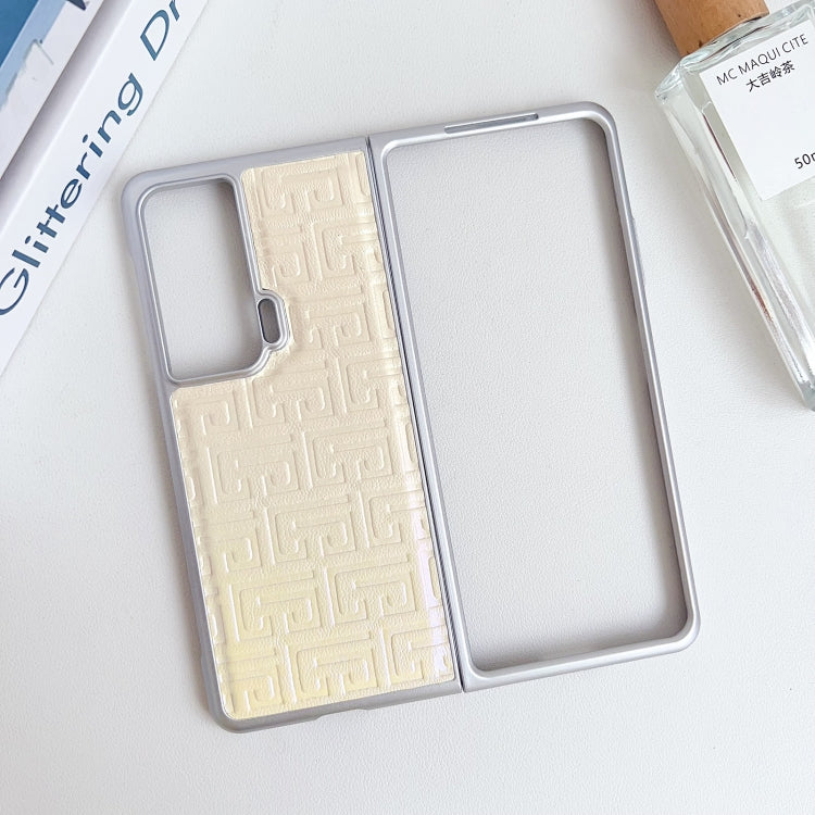 For Honor Magic Vs Pearlescent Paint Gradient Geometric Leather Phone Case(Gold)